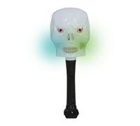 GUIRCA | Varita Calabaza y Calavera LED para Halloween, Varita Luminosas Decorativas, Diseño Terrorífico con Luz de Colores, Ideal para Fiestas y Disfraces Oscuros White, black