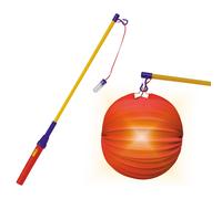 GUIRCA | Varita de luz para farol 50 cm para fiestas, varilla luminosa amarilla y roja, diseño colorido con gancho para farolillos, ideal para desfiles y celebraciones nocturnas Multicolor