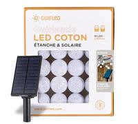GuirLED - Guirnalda Bolas luminosa LED para exteriores - Impermeable IP65 - Panel solar de alta ncendido y apagado automático - Flocon - 16 Bolas