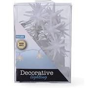 Guirnalda a pilas fija 10 leds estrellas decorativas ø45mm luz blanco