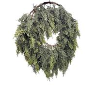 Guirnalda Artificial de Cedro, Guirnalda Espesa De Pino Cedro para Puerta Invernal, Decoración Navideña Resistente A La Intemperie para Pared Jardín Chimenea Salón Porche