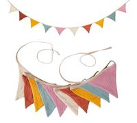 Guirnalda Banderines Tela para Habitación Infantil, 2.7m Triangulares Banderolas Cumpleaños Decorativos Infantiles Fiesta Exterior