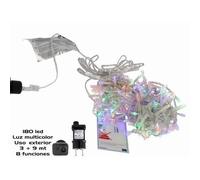 Guirnalda cordón LED uso doméstico 180 leds multicolor exterior 3+9 metros