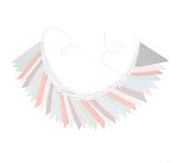 Guirnalda de banderines de tela de 10 m, 36 banderas triangulares, de algodón, lavable, multicolor, guirnalda para bodas, cumpleaños, baby shower, fiestas, decoración, pancartas de colores (color