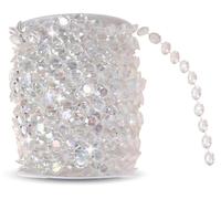 Guirnalda de cuentas de vidrio transparentes - Guirnalda decorativa de luces - Cuentas de 10 mm - Rollo de 30 metros - Cuentas de acrílico de colores - Ideal para festivales