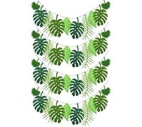 Guirnalda de hojas de palmera, decoración de cumpleaños, guirnalda de hojas de palma, guirnalda tropical, verde, tropical, colorido, artificial, decoración de verano, fiesta hawaiana, fiesta