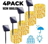 Guirnalda de luces alimentada por energía Solar para exteriores, luces de hadas para jardín, lámpara Led centelleante impermeable para decoración de fiesta de Navidad, 7m/12m/22m/32m/52m/102m