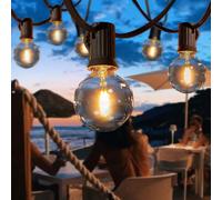 Guirnalda de luces LED G40 para exteriores, 25 bombillas, globo, Patio, jardín, lámparas para acampar, terraza, fiesta, decoración de boda