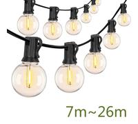 Guirnalda de luces LED G40 para exteriores, Patio, fiesta, globo, bombillas, lámpara de cadena para Navidad, calle, jardín, Camping, decoración de terraza