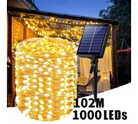 Guirnalda de luces LED solares para exteriores, lámpara de adorno para jardín, luz de hadas IP65, iluminación impermeable, decoración de lámpara Solar para fiesta de Navidad