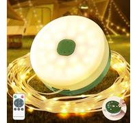 Guirnalda de luces para camping, enrollable, 10 m, 4 en 1, portátil, recargable