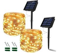 Guirnalda de luces para decoración navideña exterior, 12 metros, 120 LEDs, resistente al agua, luz blanca cálida