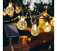 Guirnalda de luces solares para exteriores, 200 Led, globo de cristal, impermeable, luz de hadas para jardín, decoración de Navidad, 5-22M