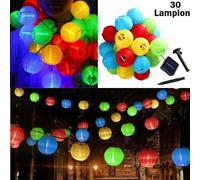 Guirnalda de luces solares para exteriores, farolillos colgantes de nailon de fácil instalación, farolillos LED multicolores para patio y ja