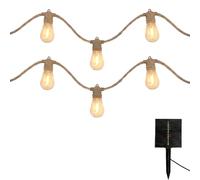 Guirnalda de luces solares y en red conectable de cuerda 20 bombillas transparentes LED blanco cálido FANTASY CORD SOLAR 13m