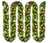 Casaria Guirnalda de Navidad Abeto 10m 160LEDs Blanco Cálido Incluye Decoración Navideña Interior Exterior