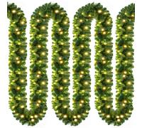 Casaria Guirnalda de Navidad Abeto Verde 5m 100LED Blanco Cálido Decoración Navideña Interior Exterior