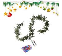 Guirnalda de Navidad | Guirnalda artificial de 2,7 m con iluminación a distancia - Guirnalda de Navidad para barandillas de escaleras, para decoración de , pared, chimenea, escaleras, terraza