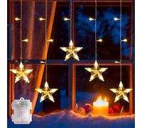 Guirnalda decorativa Stern, 1,88 metros, 36 LEDs, funciona con pilas, IP44, con temporizador