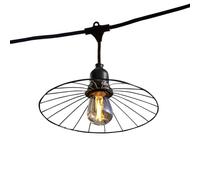 Guirnalda luminosa conectable al aire libre con pantalla de metal con cable, 10 bombillas de filamento, casquillo E27 LED, color blanco cálido, Chic Cage Light CONNECTABLE 6 m