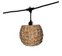 Guirnalda luminosa conectable para exteriores con pantalla de poliratán estilo bohemio, 7 bombillas de filamento E27 LED blanco cálido PINE LIGHT 6 m