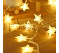 Guirnalda luminosa de estrellas con toma - 20 LED luz estrella impermeable - Guirnalda luminosa impermeable de 3 m para litera tienda de techo, camping, interior, , ventana, dormitorio, terraza