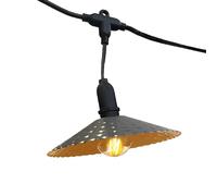 Guirnalda luminosa exterior 10 pantallas de acero estilo vintage MINI VINTY LIGHT HYBRID LED blanco cálido 6m solar y en sector