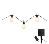 Guirnalda luminosa exterior conectable 10 globos transparentes LED blanco cálido PARTY CLEAR HYBRID 7,50 m solar y en red