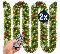 Guirnalda Navidad 2xSet 5m 80 LEDs control remoto decorada
