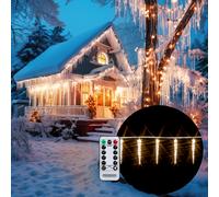 Guirnalda navidad estalactita blanca 13m 80 LEDs