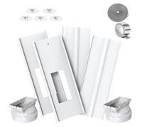 gulrear Kit de ventilación de ventana de aire acondicionado portátil de doble manguera de 66 a 62 pulgadas, ajustable con 2 acopladores universales y pantalla de filtro, 2 burletes de clima para LG