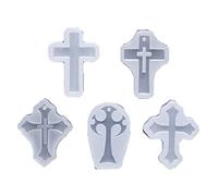 GUMEI 5 uds Forma de Cruz de Silicona Resina epoxi Molde Colgante Manualidades Herramienta de fabricación de Joyas de Bricolaje
