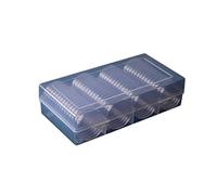 GUMEI 60 Piezas Redondas Transparentes de 41 mm con Ajuste Directo para cápsulas de Monedas, Estuche de colección de exhibición con Caja de Almacenamiento para águilas de Plata Americanas de 1 oz