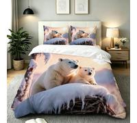 Gumntun Funda Nórdica 150 x 200 cm Oso Polar 3D con Cremallera-A339