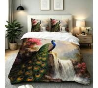 Gumntun Funda Nordica Cama 105-200x200 cm Pavo Real 3D para Edredón-A107