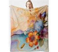 Gumntun Manta 3D Flor Colorida 150x200cm para Sofa Niño y Mascota-A47