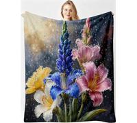 Gumntun Manta 3D Flor Vegetal 150x200cm para Sofa Niño y Mascota-A17