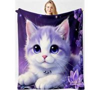 Gumntun Manta 3D Gato Morado 150x200cm para Sofa Niño y Mascota-A18