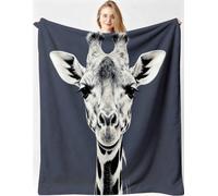 Gumntun Manta 3D Jirafa Gris 150x200cm para Sofa Niño y Mascota-A40