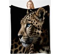 Gumntun Manta 3D Leopardo Negro 150x200cm para Sofa Niño y Mascota-A60