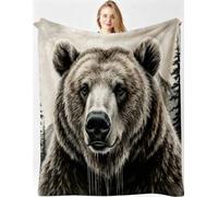 Gumntun Manta 3D Oso Gris 150x200cm para Sofa Niño y Mascota-A27