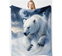 Gumntun Manta 3D Oso Polar Blanco 150x200cm para Sofa Niño y Mascota-A21
