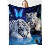 Gumntun Manta 3D Tigre Azul 150x200cm para Sofa Niño y Mascota-A37