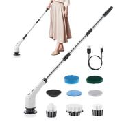 Gungtj Cepillo de limpieza inalámbrico, herramienta giratoria ajustable, impermeable, cepillo eléctrico para baño, para puertas de ducha, fregaderos, cocina bañeras
