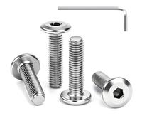 GUNGY 25 Piezas Tornillos de Cabeza Plana M6 x 16 mm Tornillos Allen Cabeza Hexagonal de Acero Inoxidable A2 V2A Perno de Muebles con Llave Rosca Completa