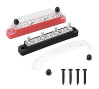 GUNGY Bloques de Distribución de Energía 12V-48V Caja de Distribución de Barra Colectora 150A BusBar con 6xM4 2xM6 Pernos de Terminal para Automóvile Barco Rojo Negro 2 Piezas