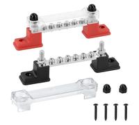 GUNGY Bloques de Distribución de Energía 12V-48V Caja de Distribución de Barra Colectora 150A BusBar Segmentada con 6 x M4 Terminal para Automóvile Barco Rojo Negro 2 Piezas