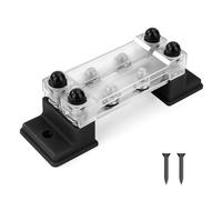 GUNGY Bloques de Distribución de Energía 12V-48V Caja de Distribución de Barra Colectora BusBar 150A Segmentada 2 Vías con 8 x M6 Terminal para Automóvile Barco Negro