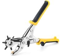 Gunpla Alicate Sacabocados Giratoria para Cuero y Cinturones Agujereador Cinturón de 6 Tamaños 2mm - 4.5 mm Agujero Perforadora Punzón de Agujeros Herramienta Multifuncional para Bolsas Reloj Zapato