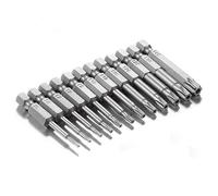 Gunpla Juego de 12 Puntas de Destornillador Torx de Seguridad S2 Material, para Destornillador Eléctrico, 1/4 de pulgada, T5, T6, T7, T8, T9, T10, T15, T20, T25, T27, T30, T40